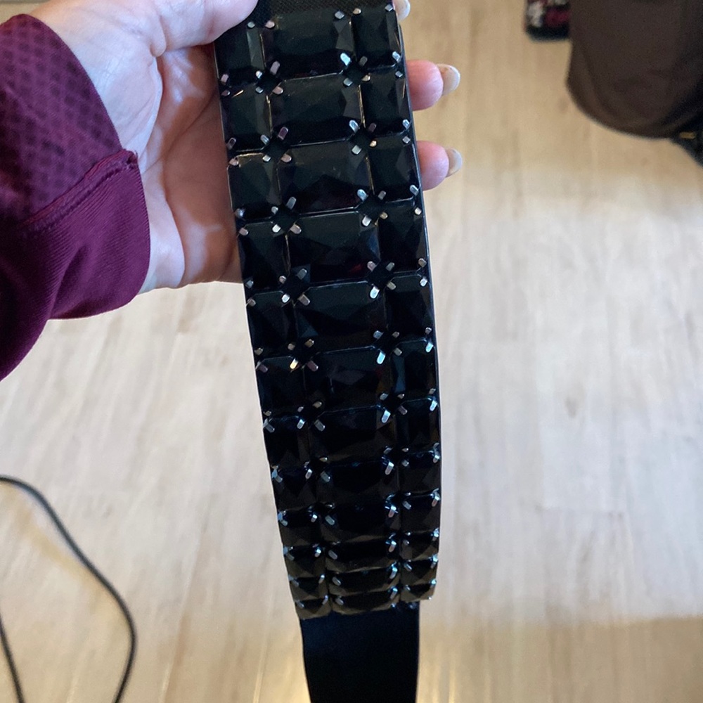 WHBM gorgeous black jeweled belt